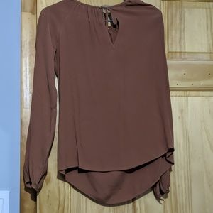 Long Sleeve Brown Blouse